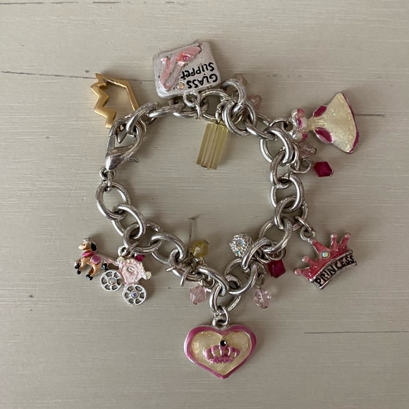 Gorgeous y2k vintage silver and pink girly charm bracelet - Picture 5 of 5